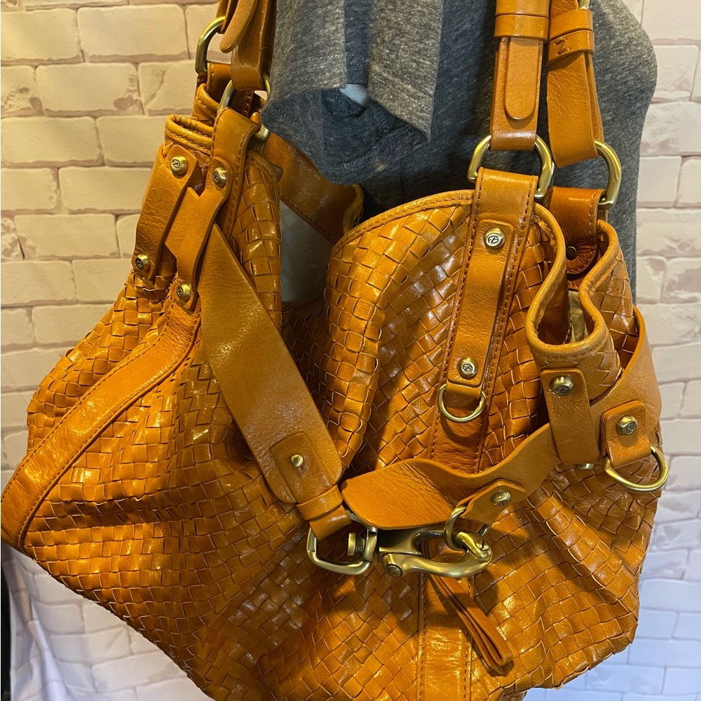 Francesco Biasia Woven Leather Tote Bag - Tan